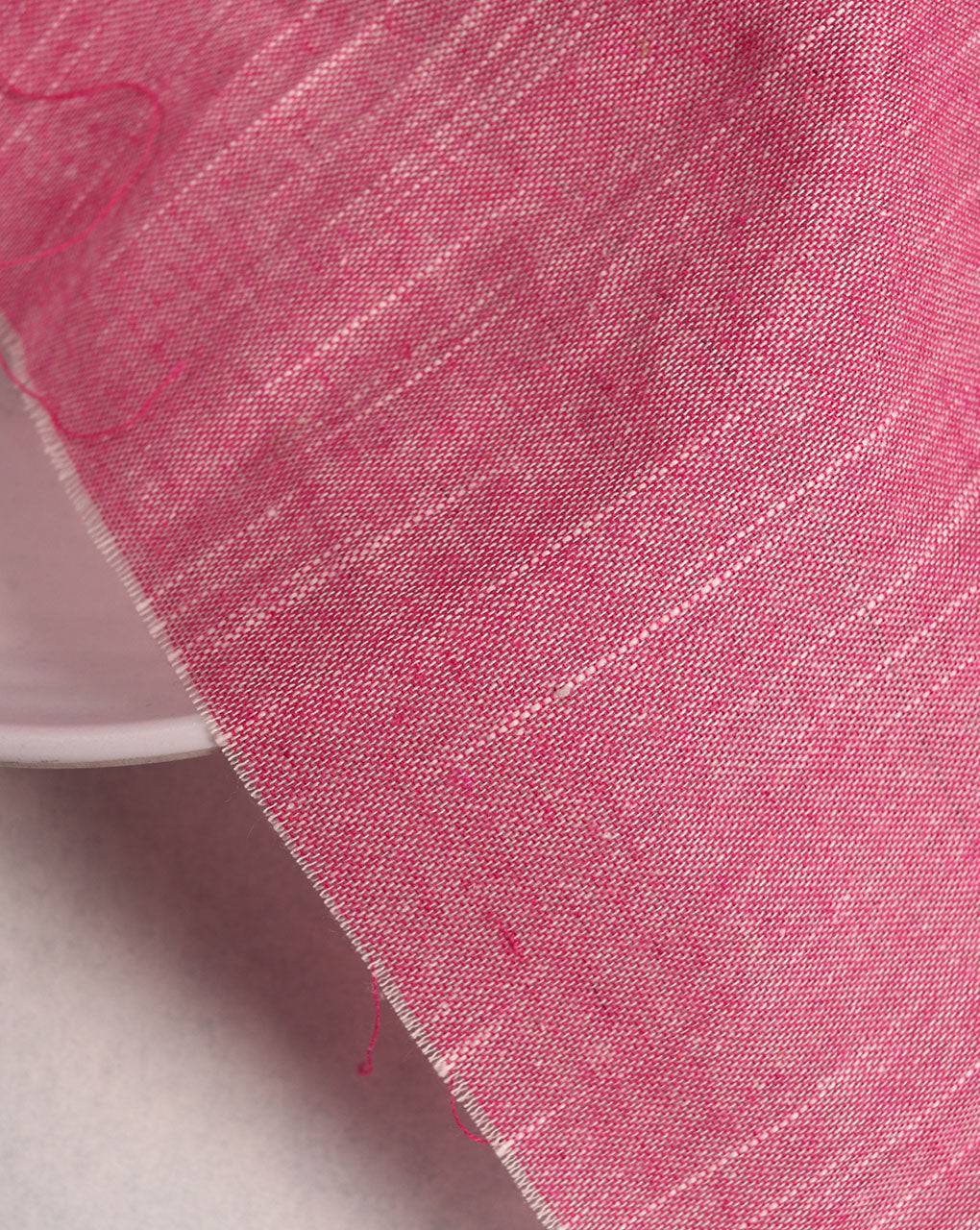 Pink Chambray Slub Cotton Fabric