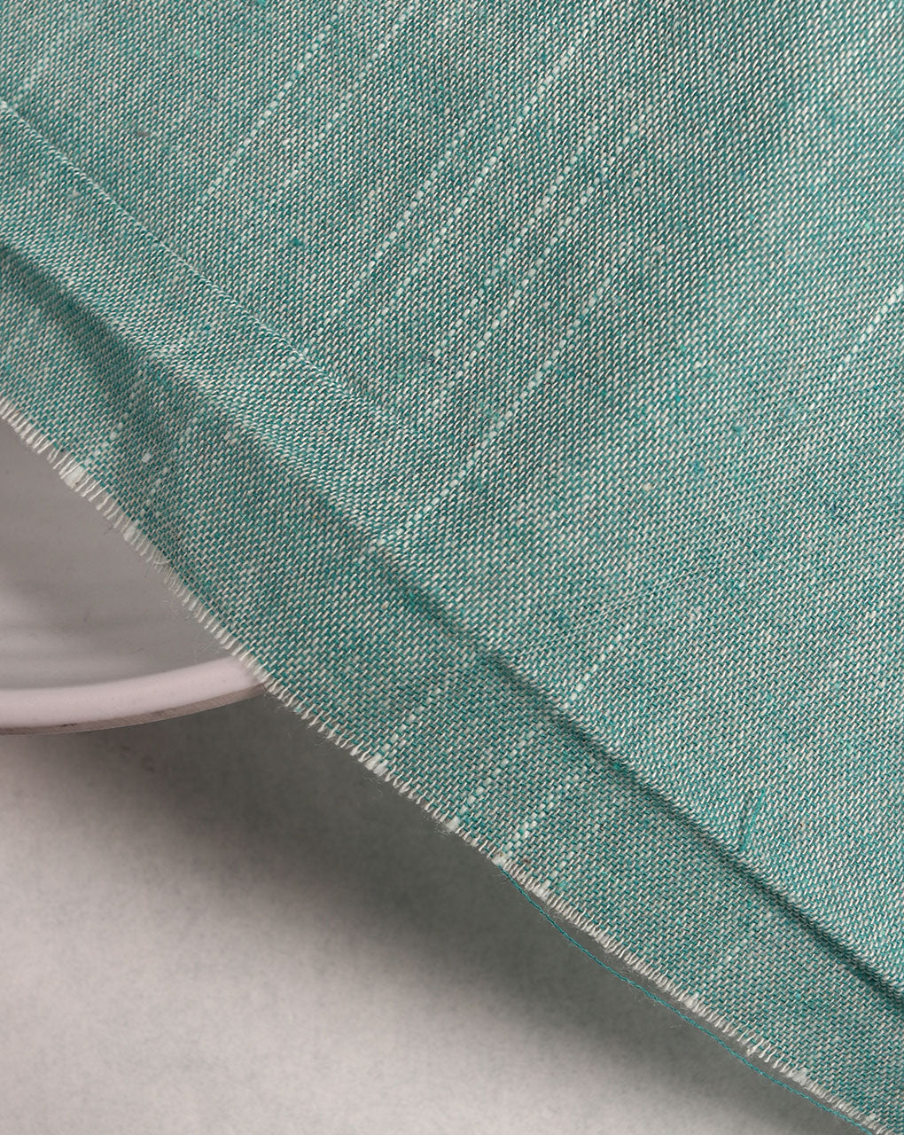 Turquoise Chambray Slub Cotton Fabric