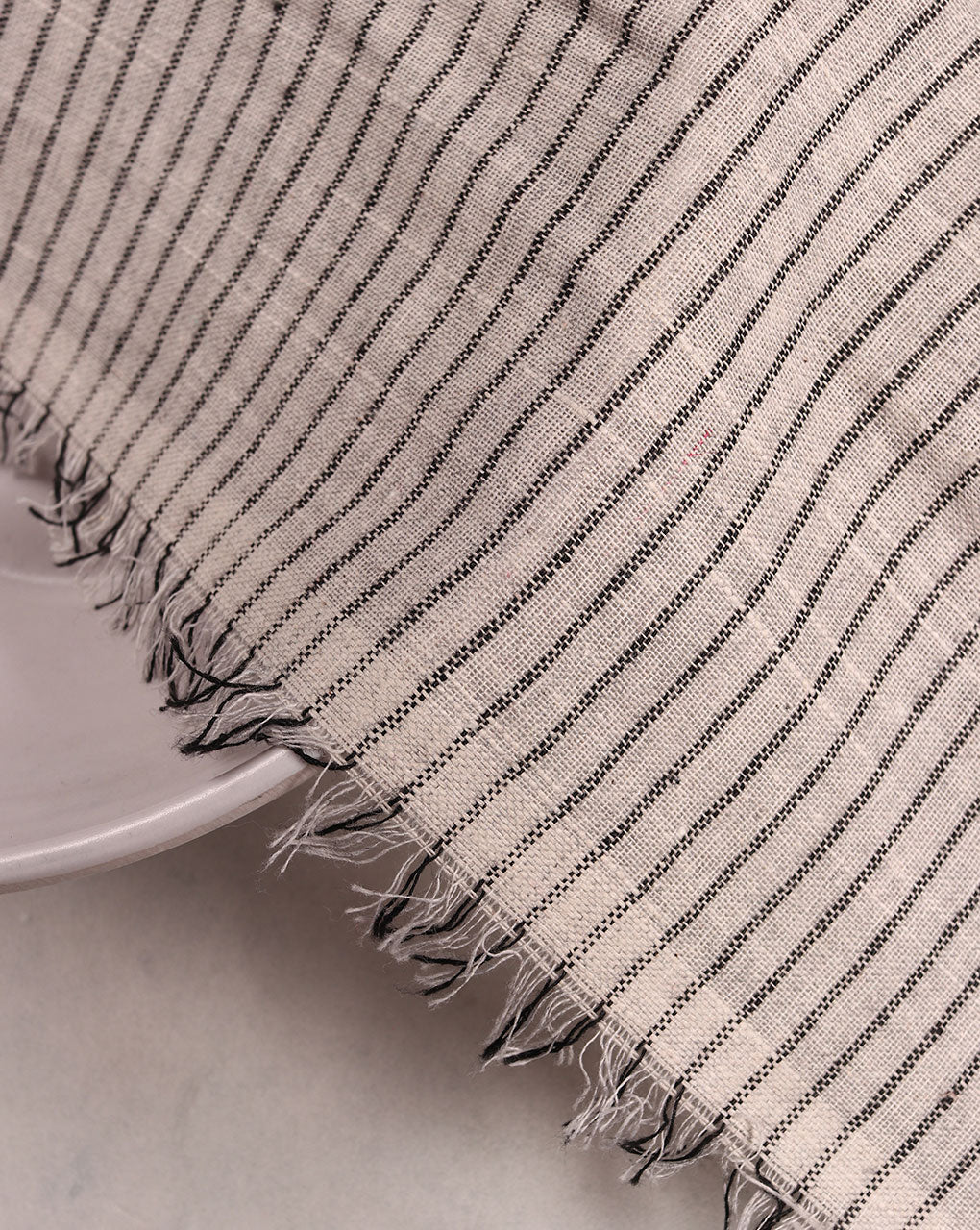 White Stripes Cotton Fabric