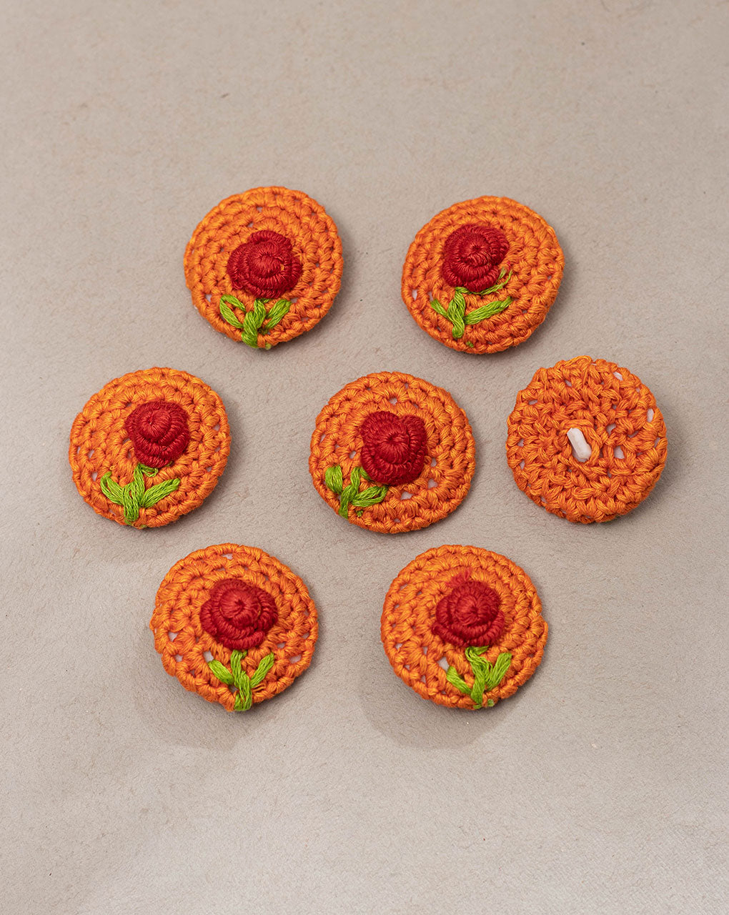 Floral Crochet Hand Embroidered Button - Fabriclore.com