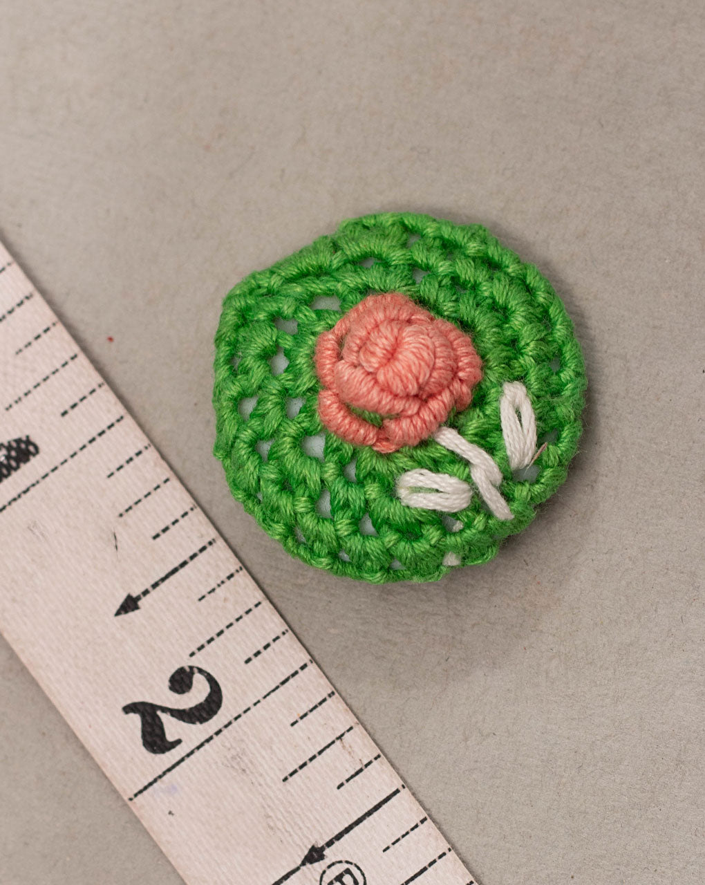 Floral Crochet Hand Embroidered Button - Fabriclore.com