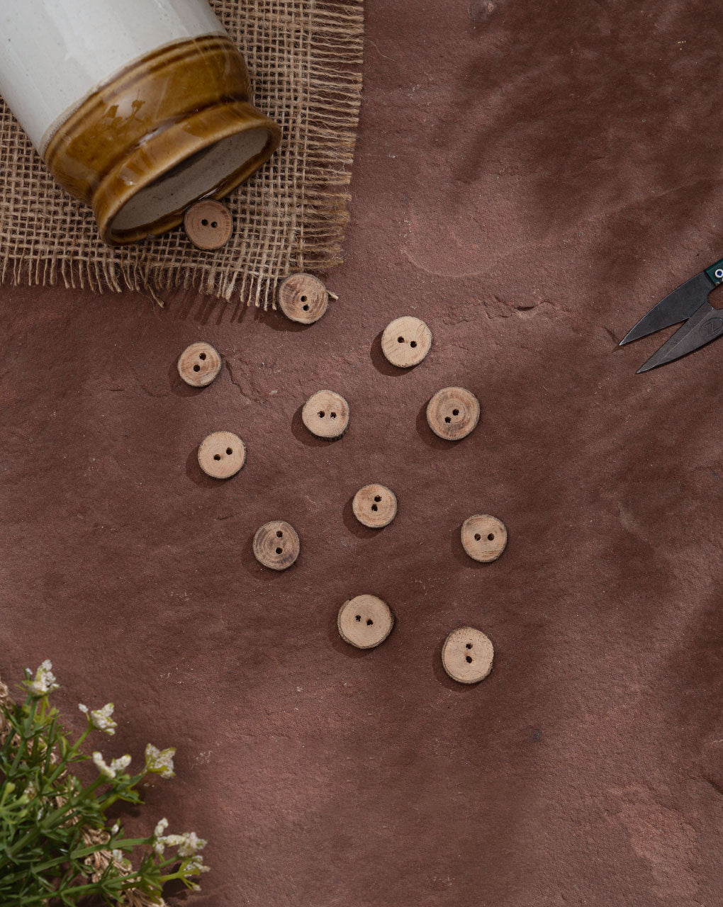 Hand Crafted Wooden Button ( Set Of 5 ) - Fabriclore.com