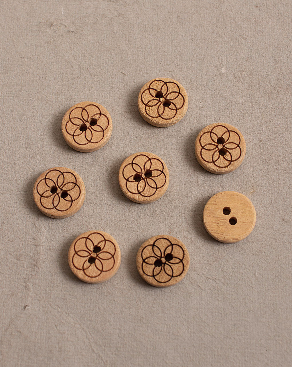 Hand Carved Wooden Button ( Set Of 6 ) - Fabriclore.com