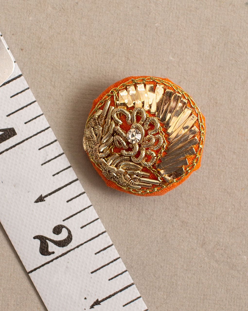 Floral Zardozi Hand Embroidered Button ( Single Piece ) - Fabriclore.com