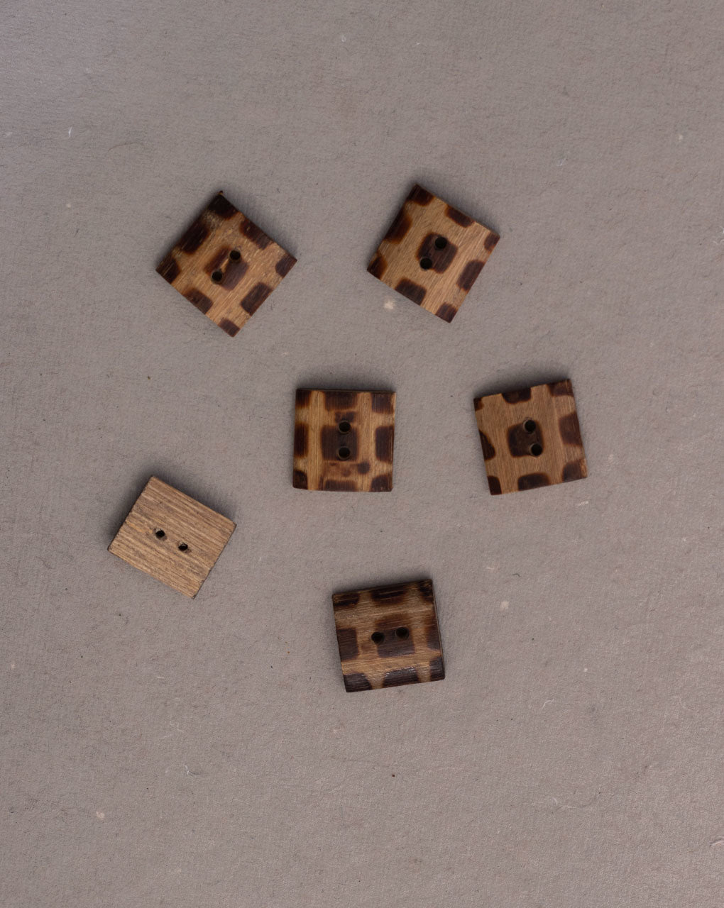 Square Wood Button ( Set Of 6 )