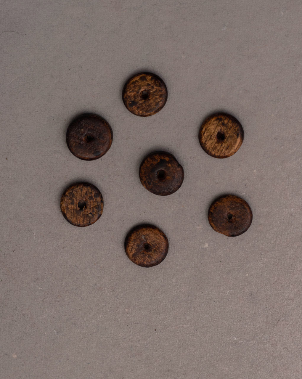 Round Wood Button ( Set Of 6 )
