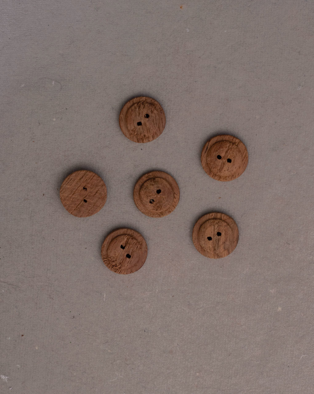 Hand Carved Round Wood Button ( Set Of 5 )