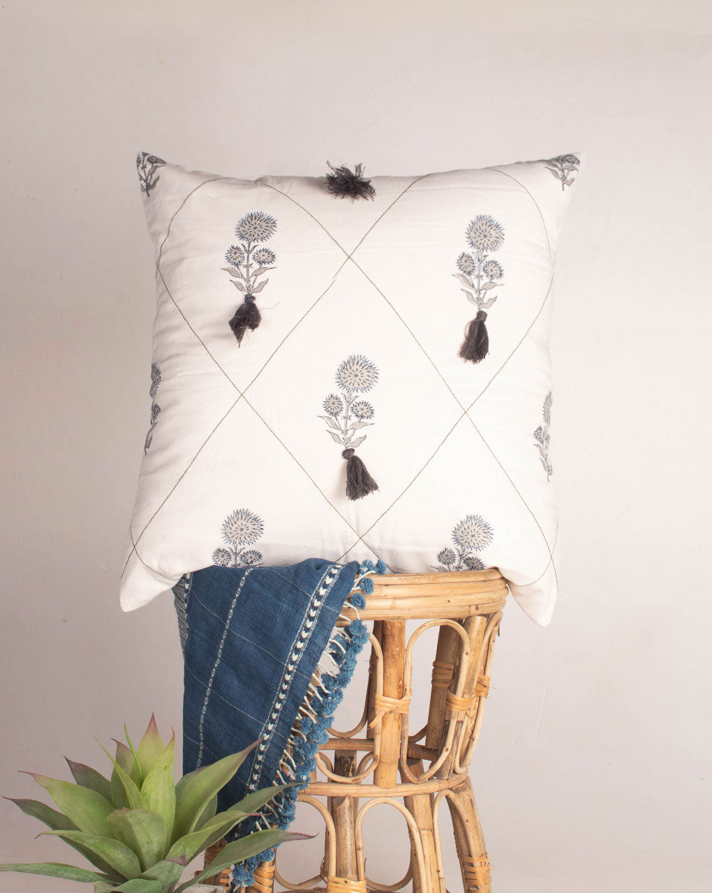 Hand Crafted Cotton Cushion Cover ( 20X20 Inches ) - Fabriclore.com