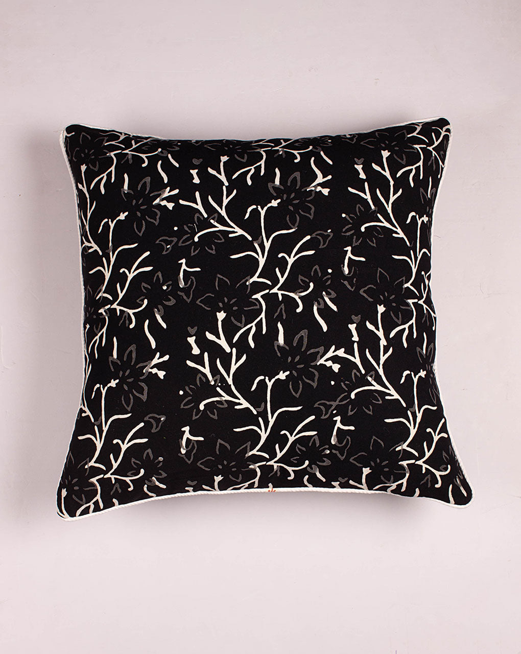 Hand Crafted Monochrome Rayon Cushion Cover ( 18X18 Inches ) - Fabriclore.com