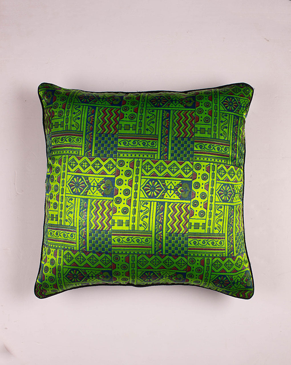 Hand Crafted Mashru Silk Cushion Cover ( 18X18 Inches ) - Fabriclore.com