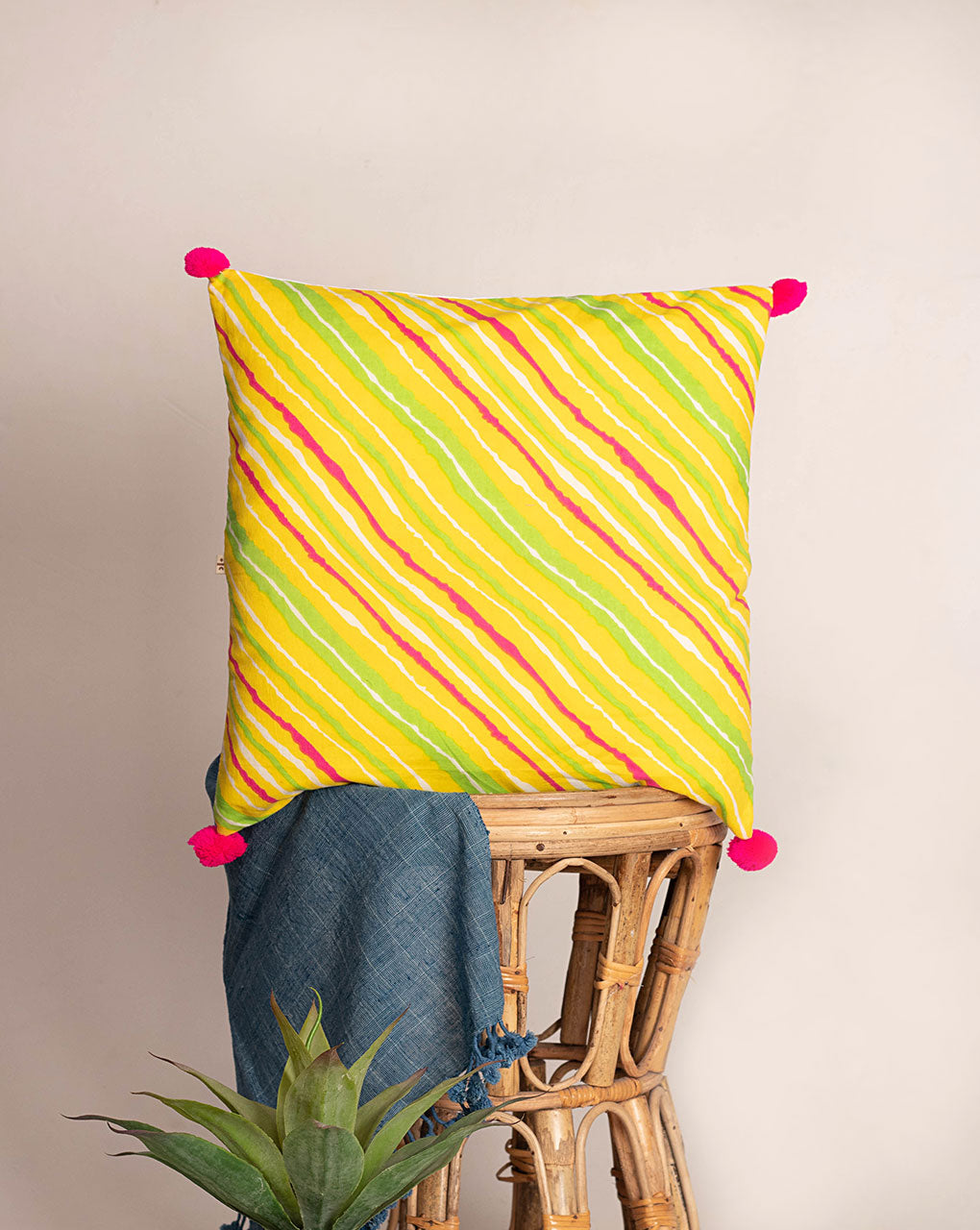 Hand Crafted Cotton Cushion Cover ( 16X16 Inches ) - Fabriclore.com