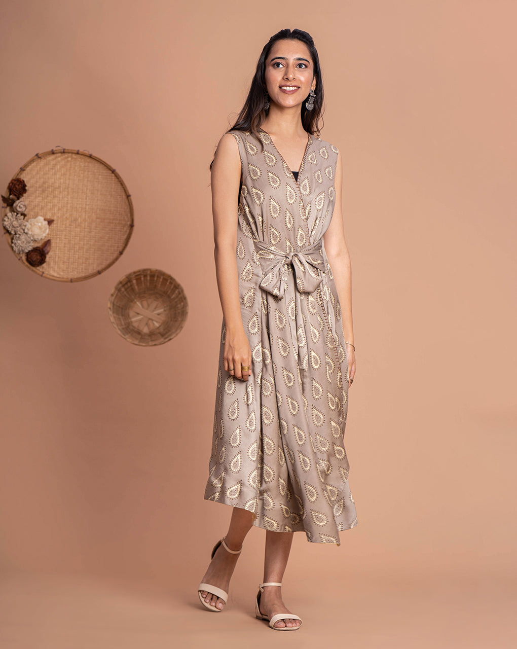 Urvi Reversible Wraparound Dress - Fabriclore.com