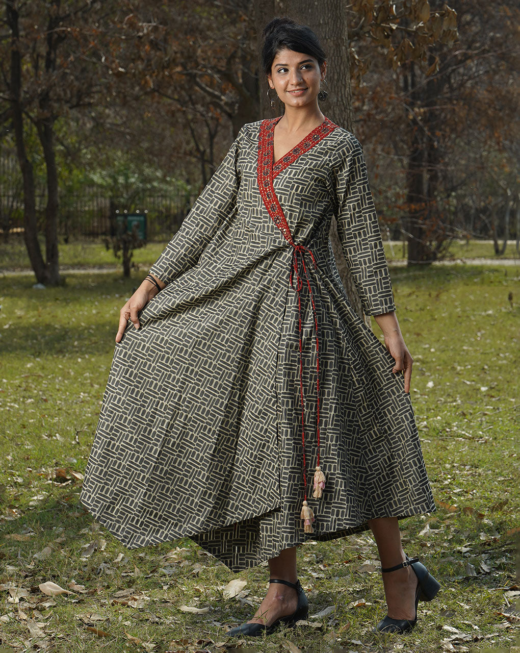 Swetchha Wraparound Dress (With Sleeve) - Fabriclore.com