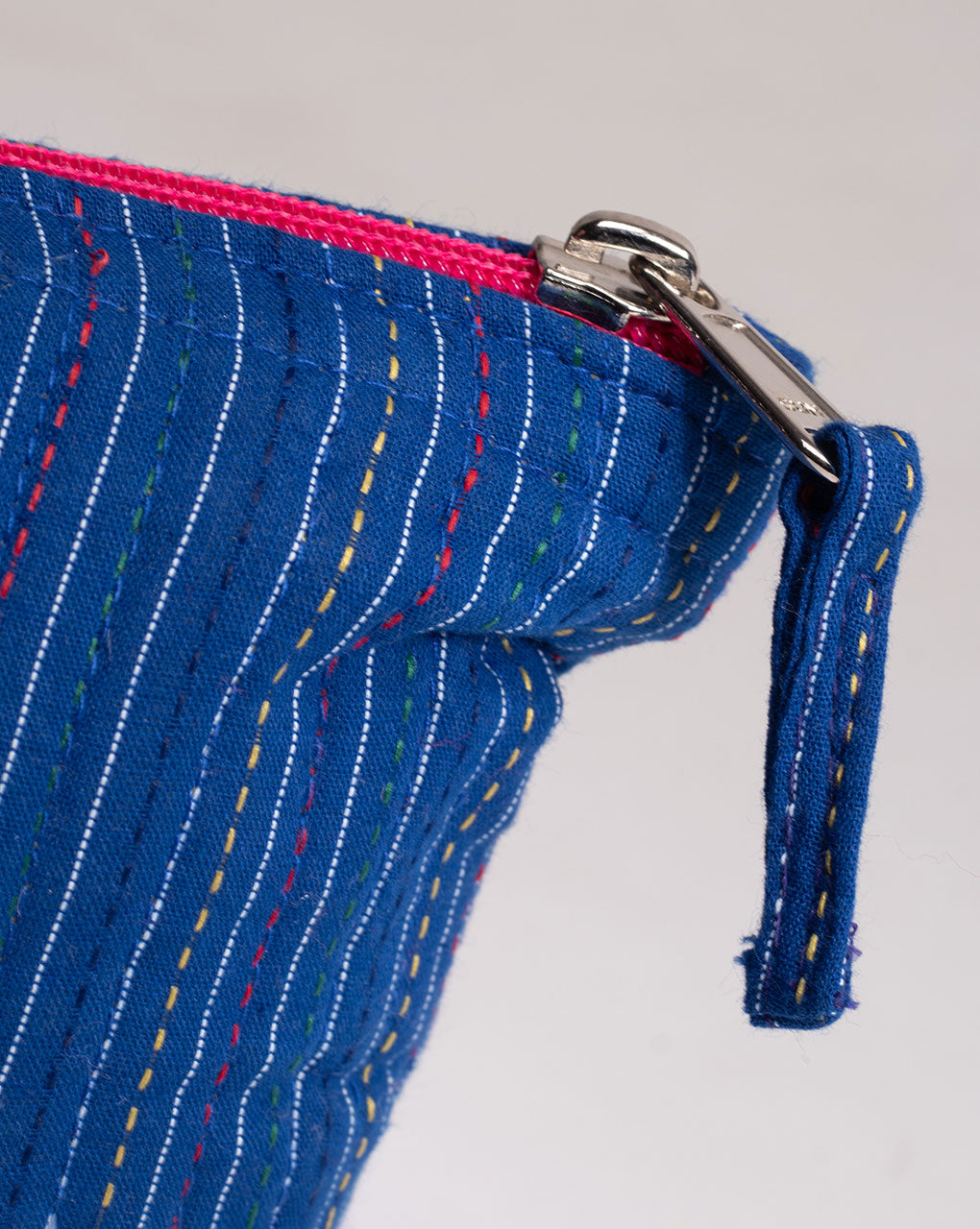 Upcycled Kantha Stripes Pouch - Fabriclore.com