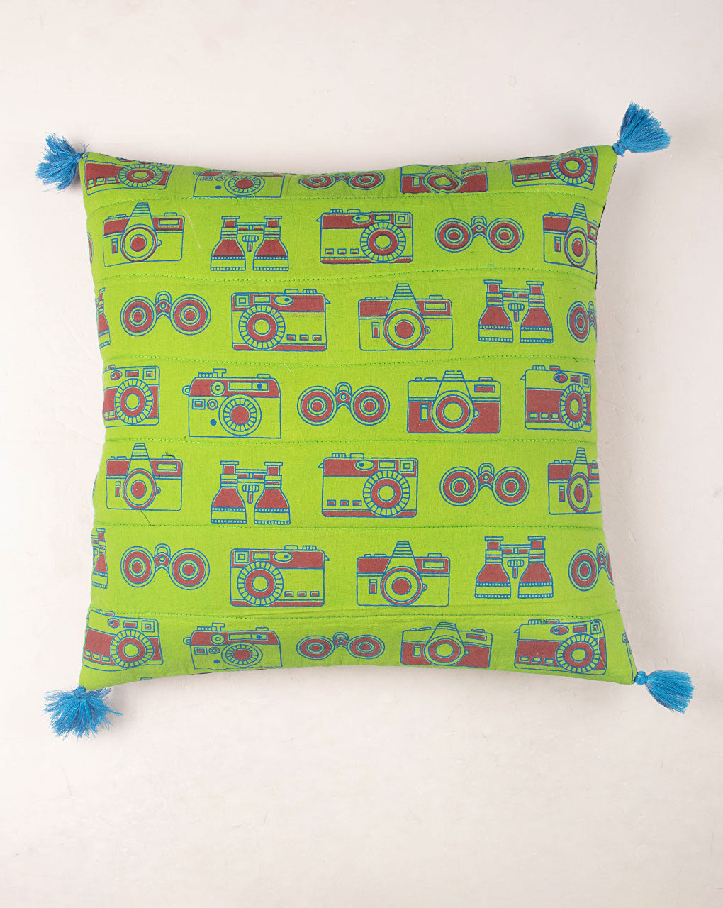 Hand Crafted Bhuj Cotton Cushion Cover ( 16X16 Inches ) - Fabriclore.com