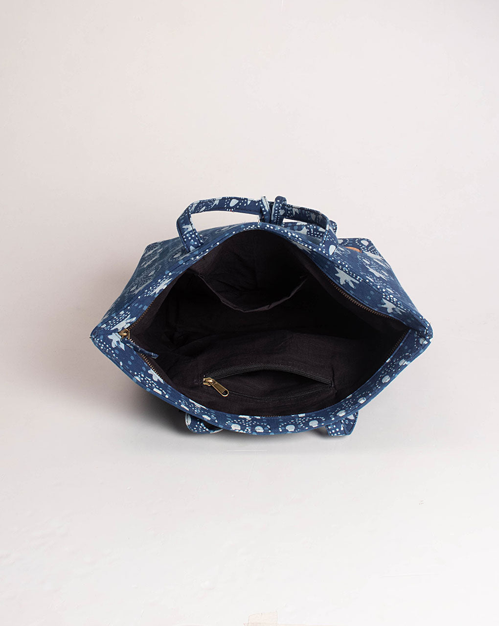 Upcycled Floral Indigo Bags ( Set Of 4 ) - Fabriclore.com