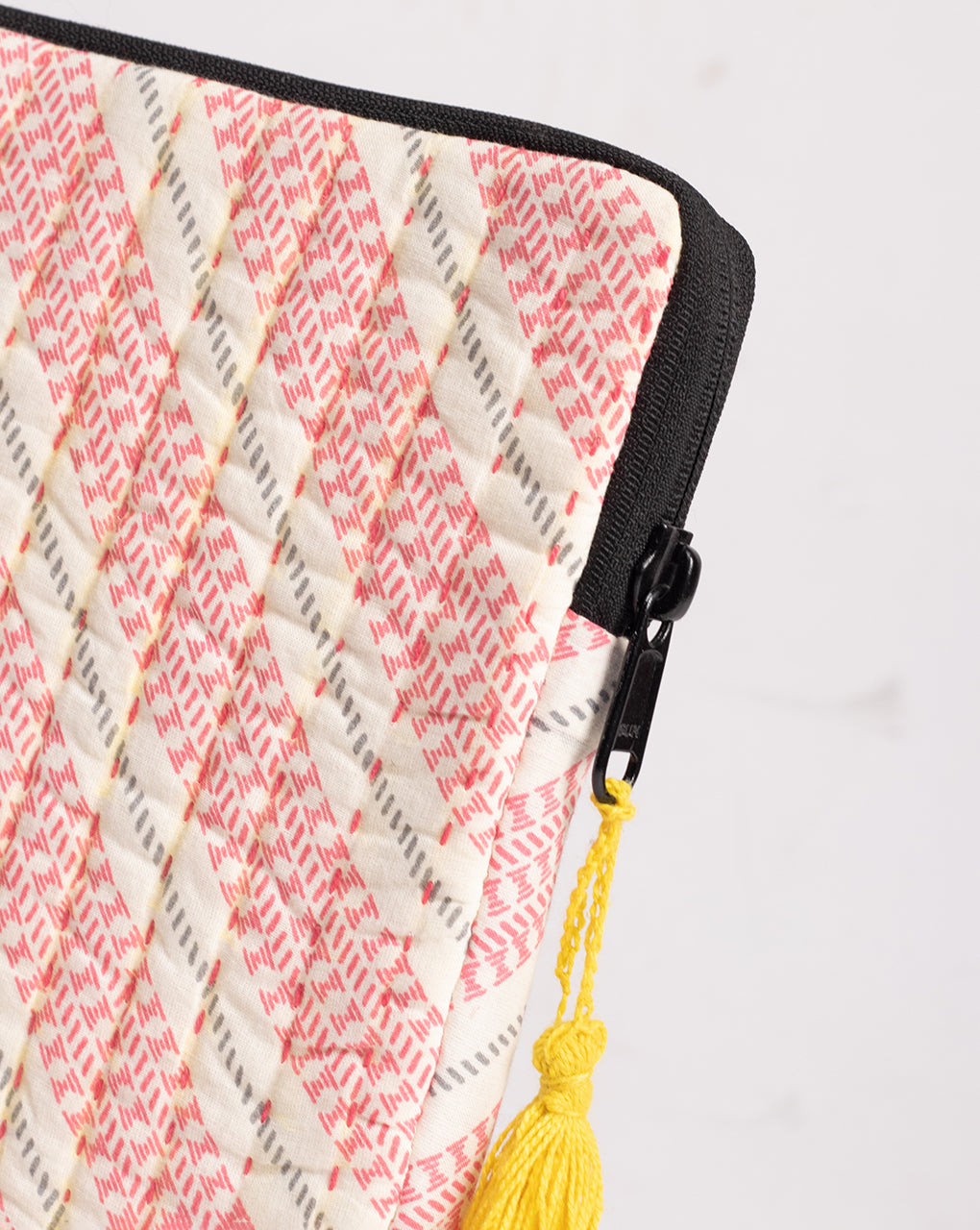 Stripes Kantha Quilted Laptop Sleeve - Fabriclore.com