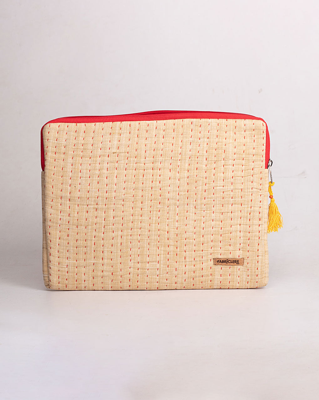 Plain Kantha Quilted Laptop Sleeve - Fabriclore.com