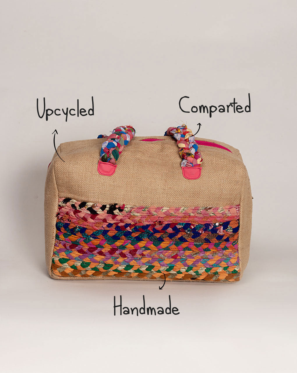 Embroidery Handmade Crossbody Jute Bag for Women with Decorative Details.  Wholesaler Cobo Calleja