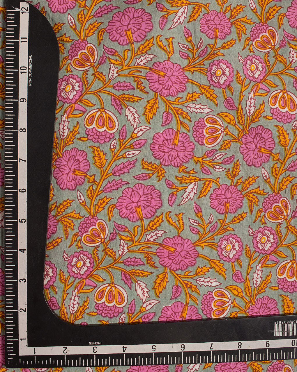 ( Pre Cut 1.5 MTR ) Floral Screen Print Cotton Fabric