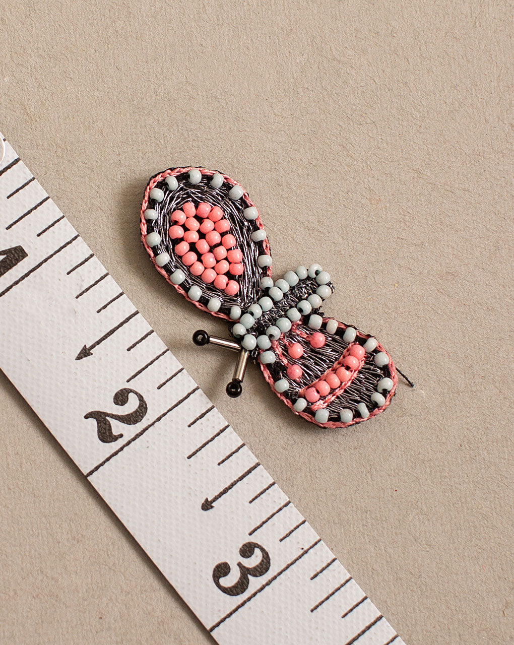 Butterfly Beaded Zari Hand Embroidery Patch ( 1Pc. ) - Fabriclore.com