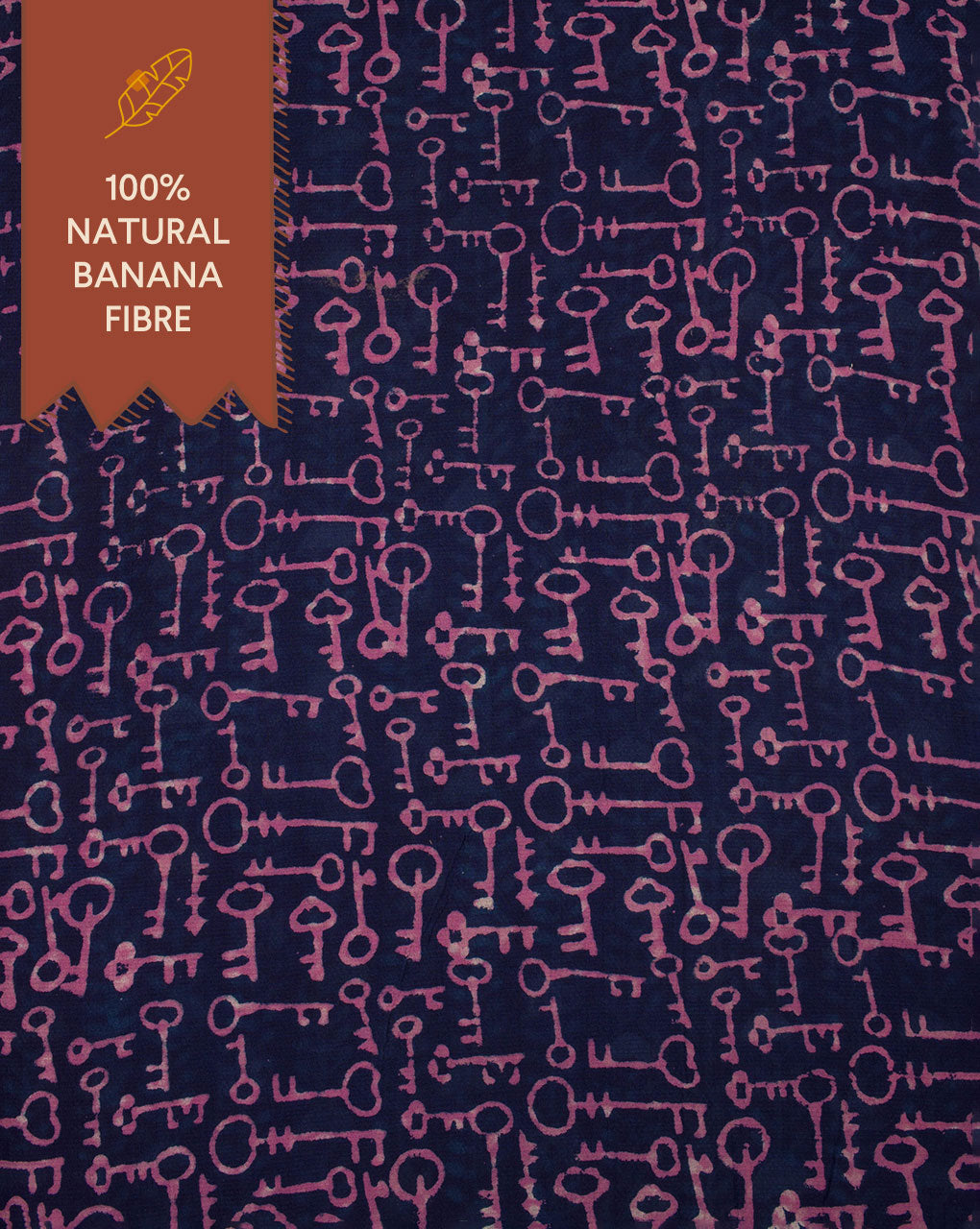 Indigo Hand Block Certified Dobby Banana Cotton Fabric - Fabriclore.com