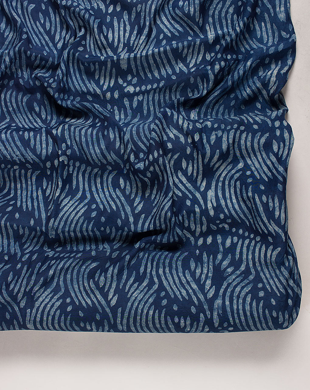 Indigo Hand Block Bemberg Silk Fabric