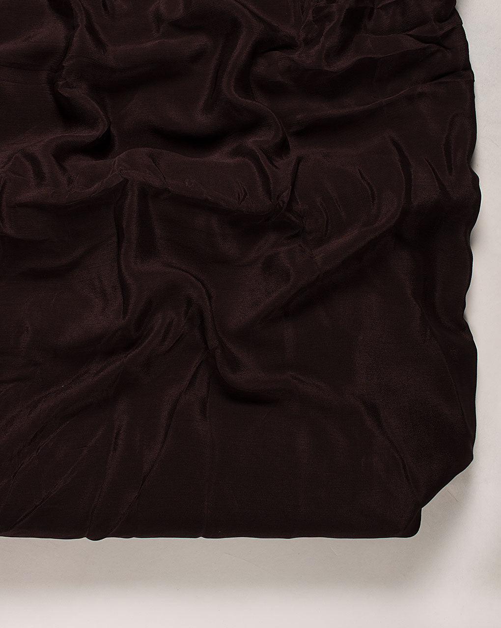 ( Pre Cut 70 CM ) Brown Plain Viscose Chinnon Chiffon Fabric ( Width 42 Inch )