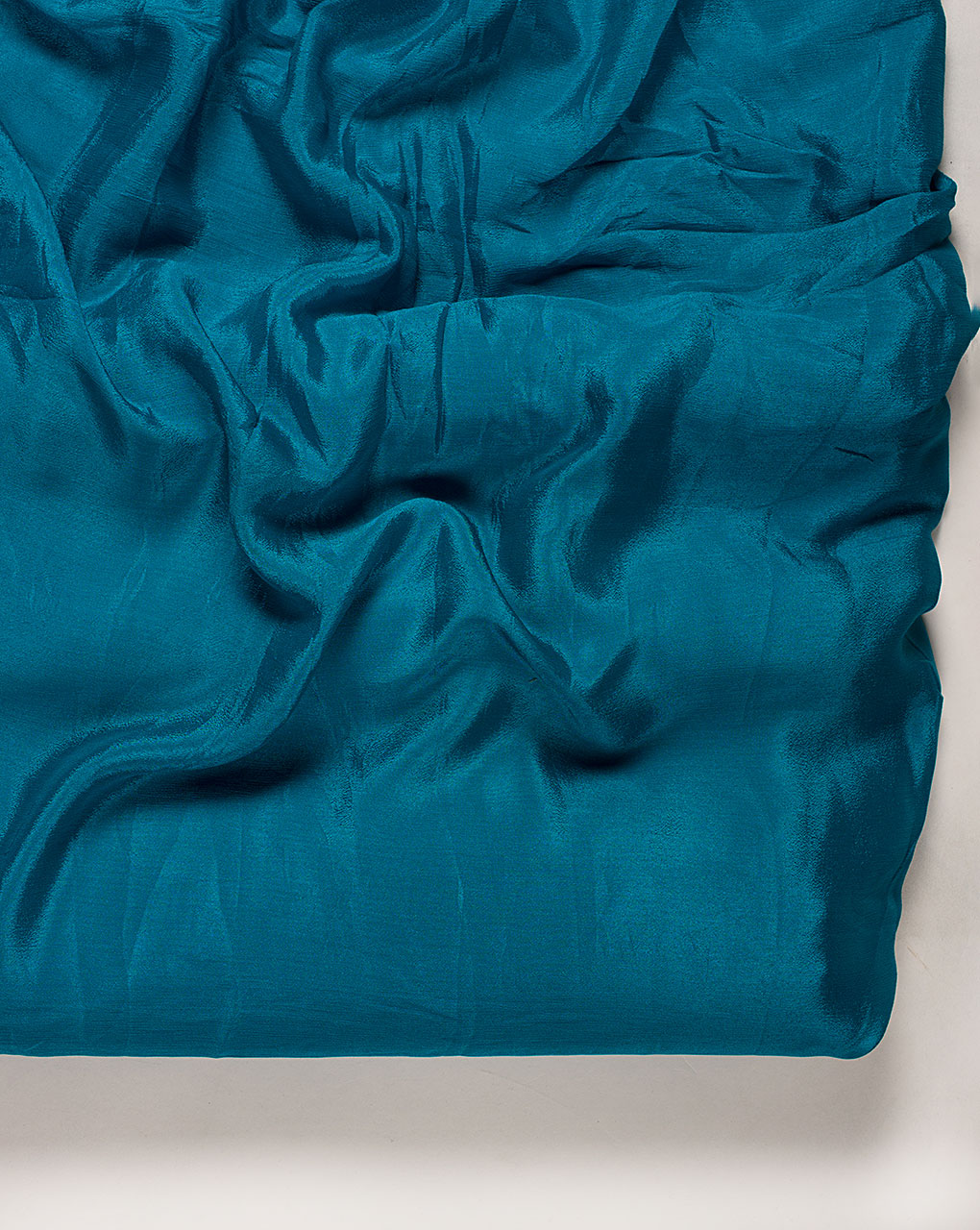 ( Pre Cut 1 MTR ) Turquoise Plain Viscose Chinnon Chiffon Fabric