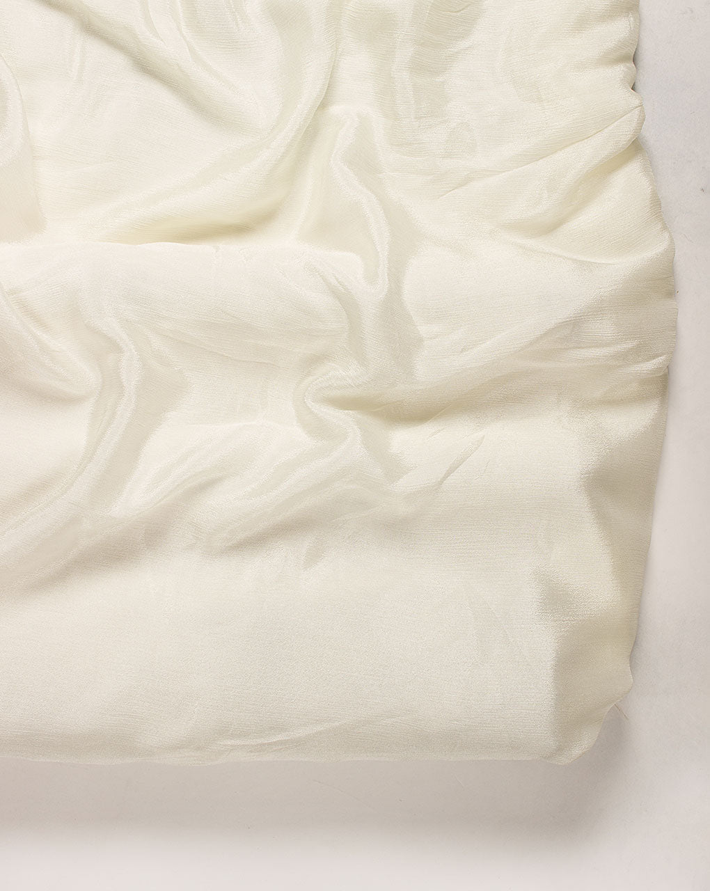 Off-White Plain Viscose Chinnon Chiffon Fabric