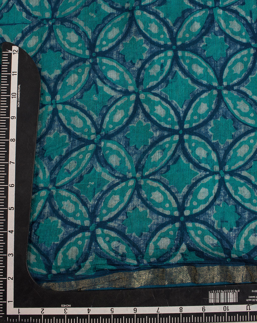 Akola Hand Block Mercerized Slub Chanderi Fabric - Fabriclore.com