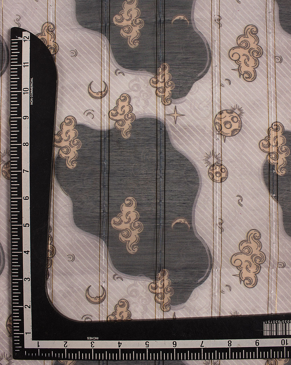 ( Pre Cut 2 MTR ) Digital Print 60 Gram Poly Chanderi Zari Sequins Fabric