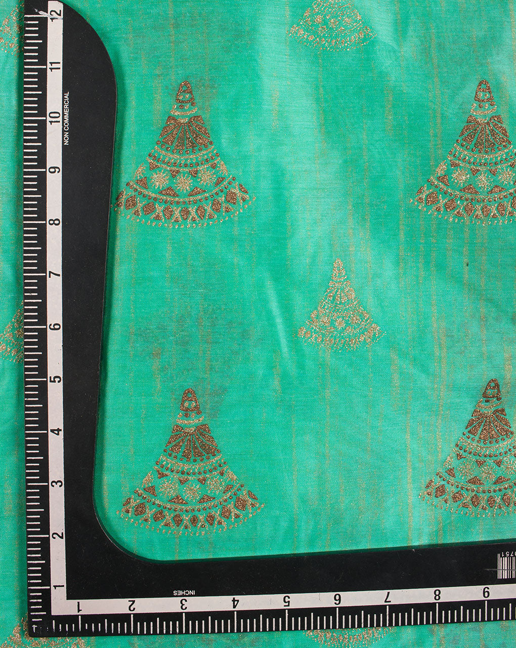 Traditional Foil Screen Print Chanderi Fabric - Fabriclore.com