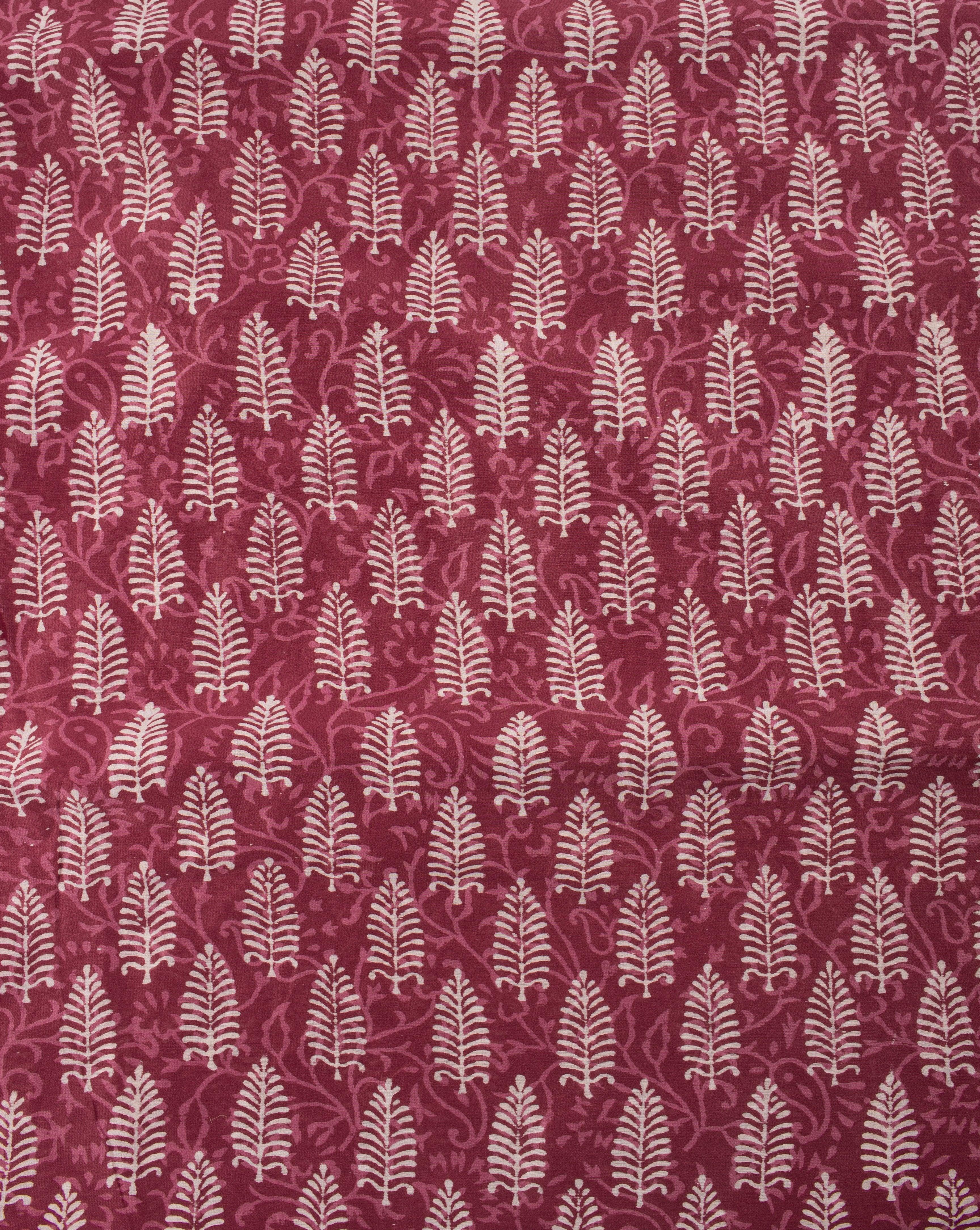 ( Pre-Cut 1.25 MTR ) Booti Hand Block Discharge Print Mercerized Chanderi Fabric - Fabriclore.com