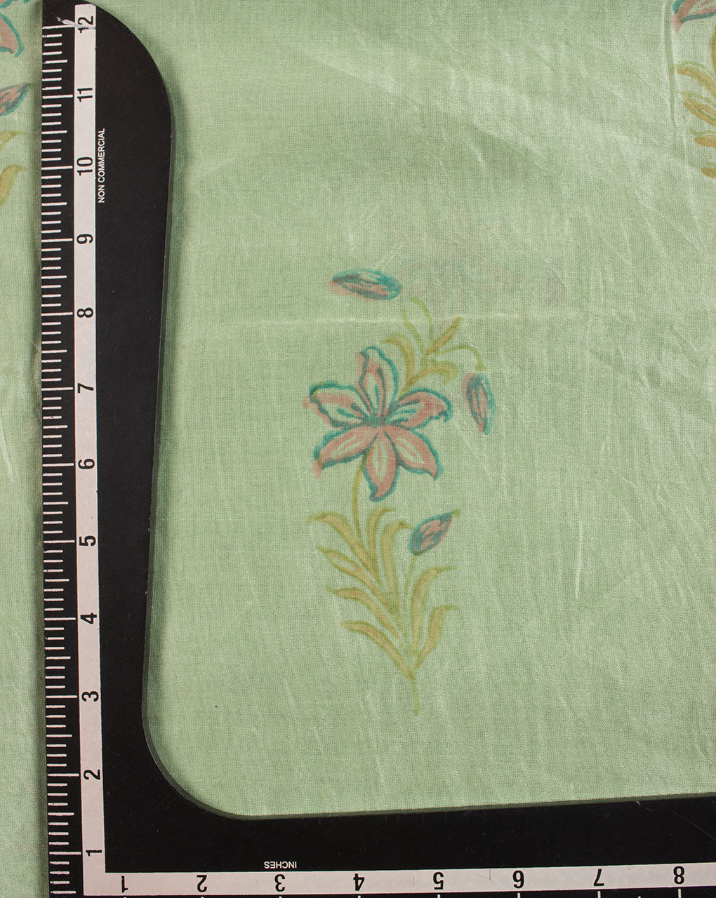 Floral Pattern Hand Block Mercerized Chanderi Fabric - Fabriclore.com