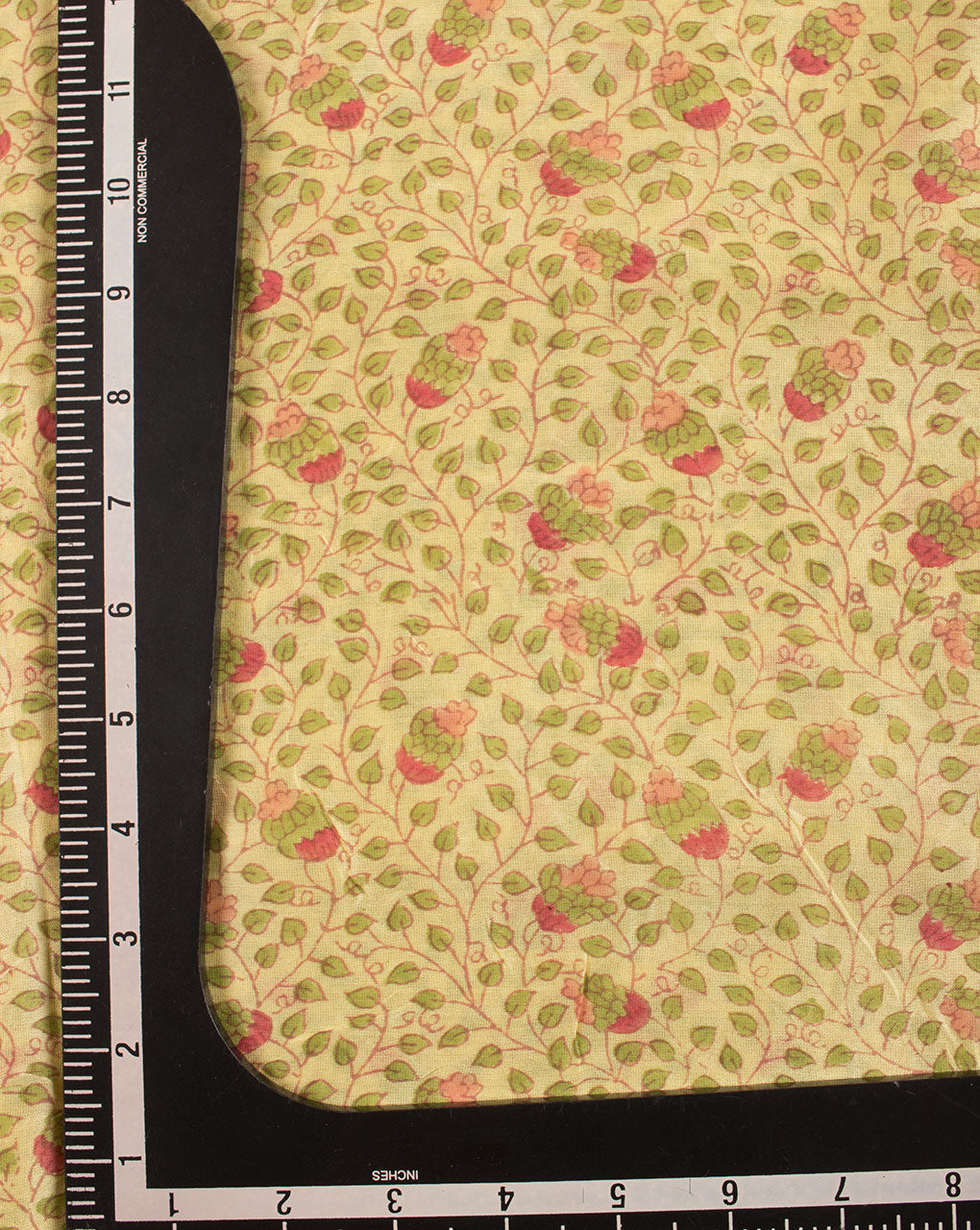 Floral Pattern Hand Block Mercerized Chanderi Fabric - Fabriclore.com