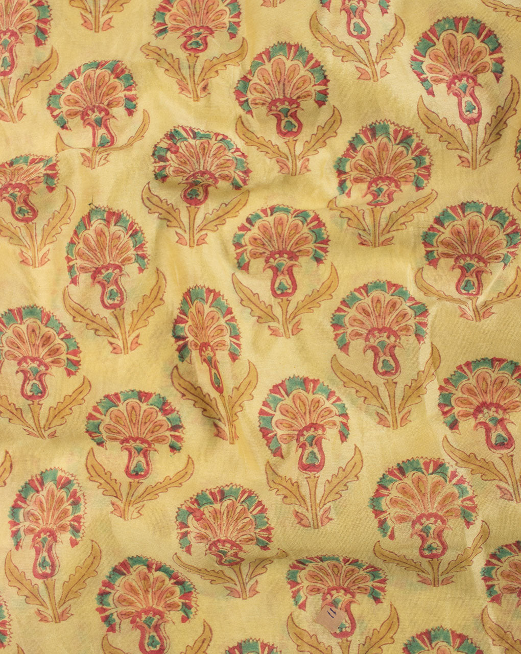 Boota Pattern Hand Block Mercerized Chanderi Fabric - Fabriclore.com