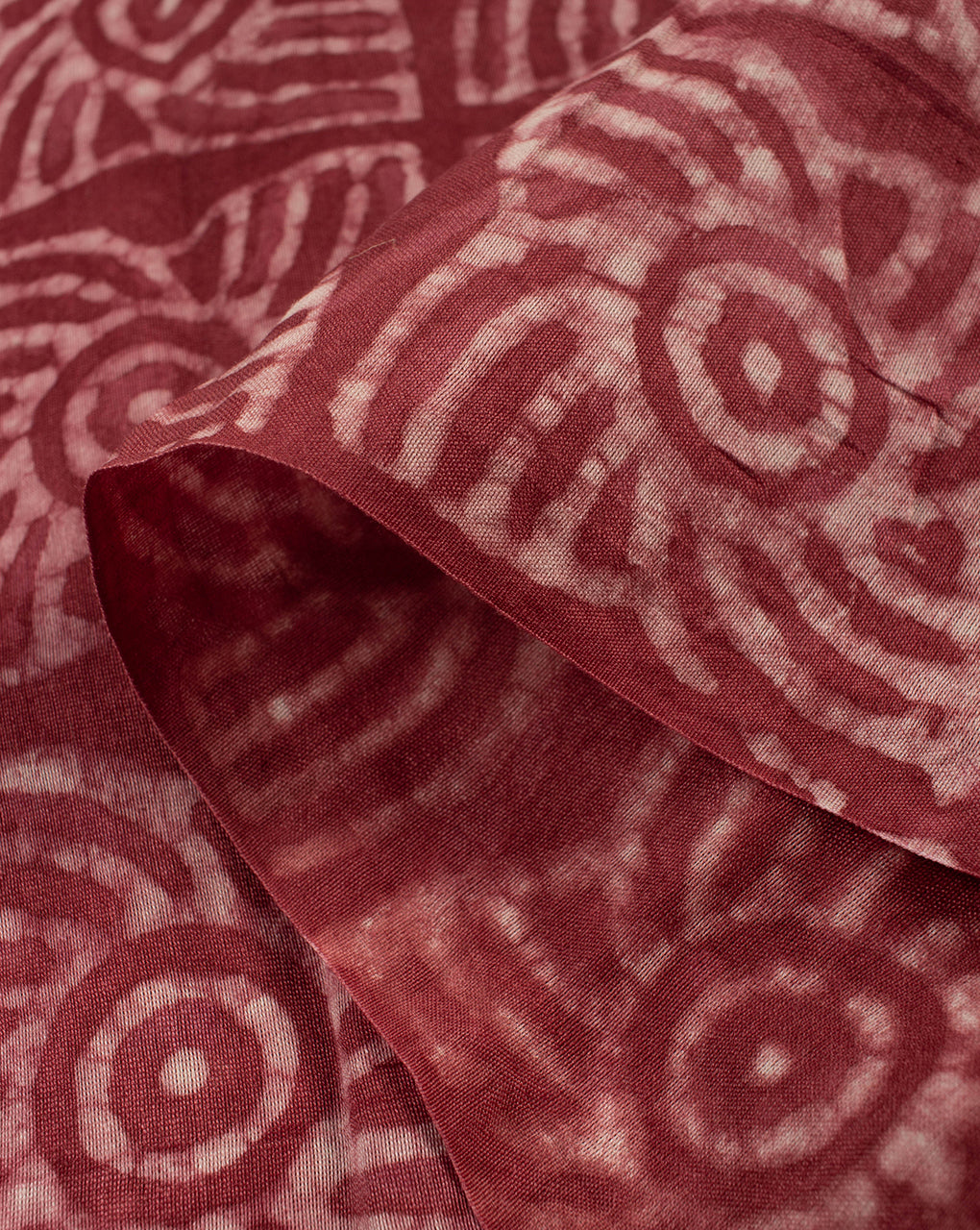 Dabu Hand Block Mercerized Chanderi Fabric - Fabriclore.com