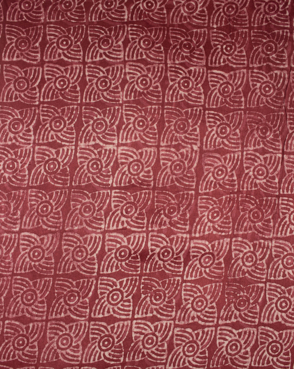 Dabu Hand Block Mercerized Chanderi Fabric - Fabriclore.com