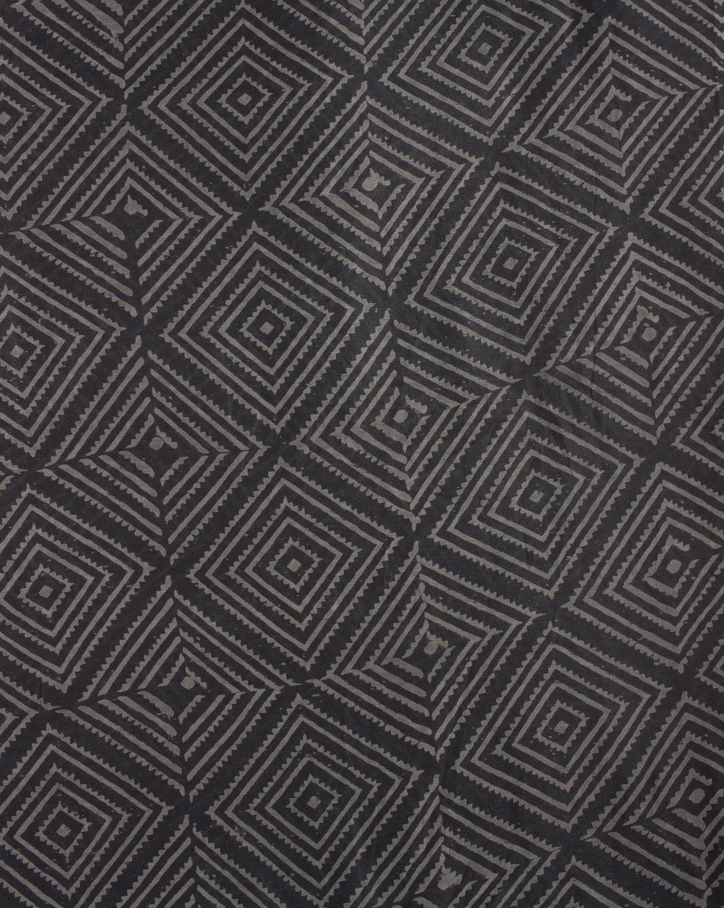 Geometric Hand Block Mercerized Chanderi Fabric - Fabriclore.com