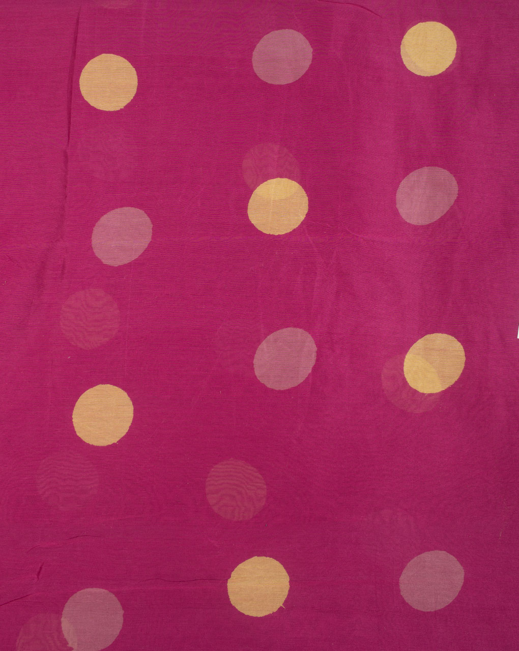 Polka Dots Hand Block Mercerized Chanderi Fabric - Fabriclore.com