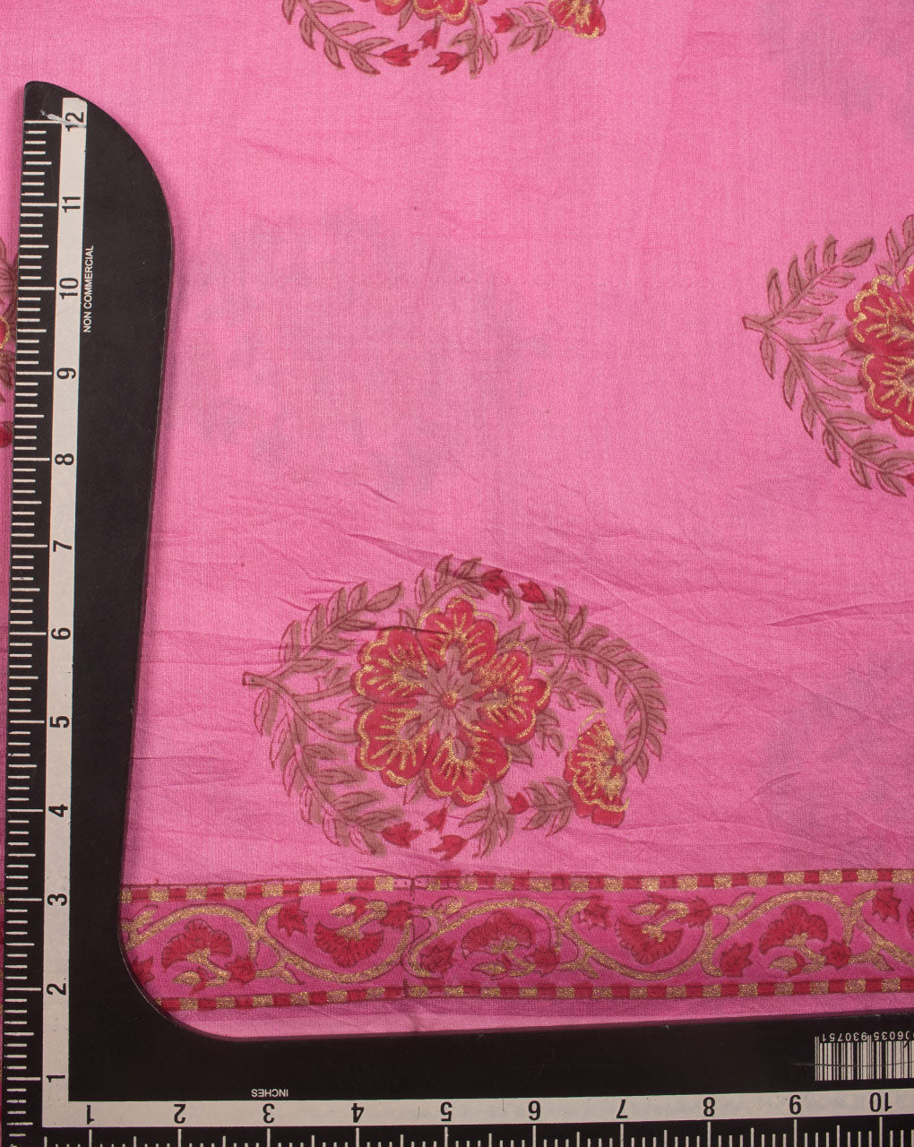 Mughal Foil Hand Block Mercerized Chanderi Fabric - Fabriclore.com