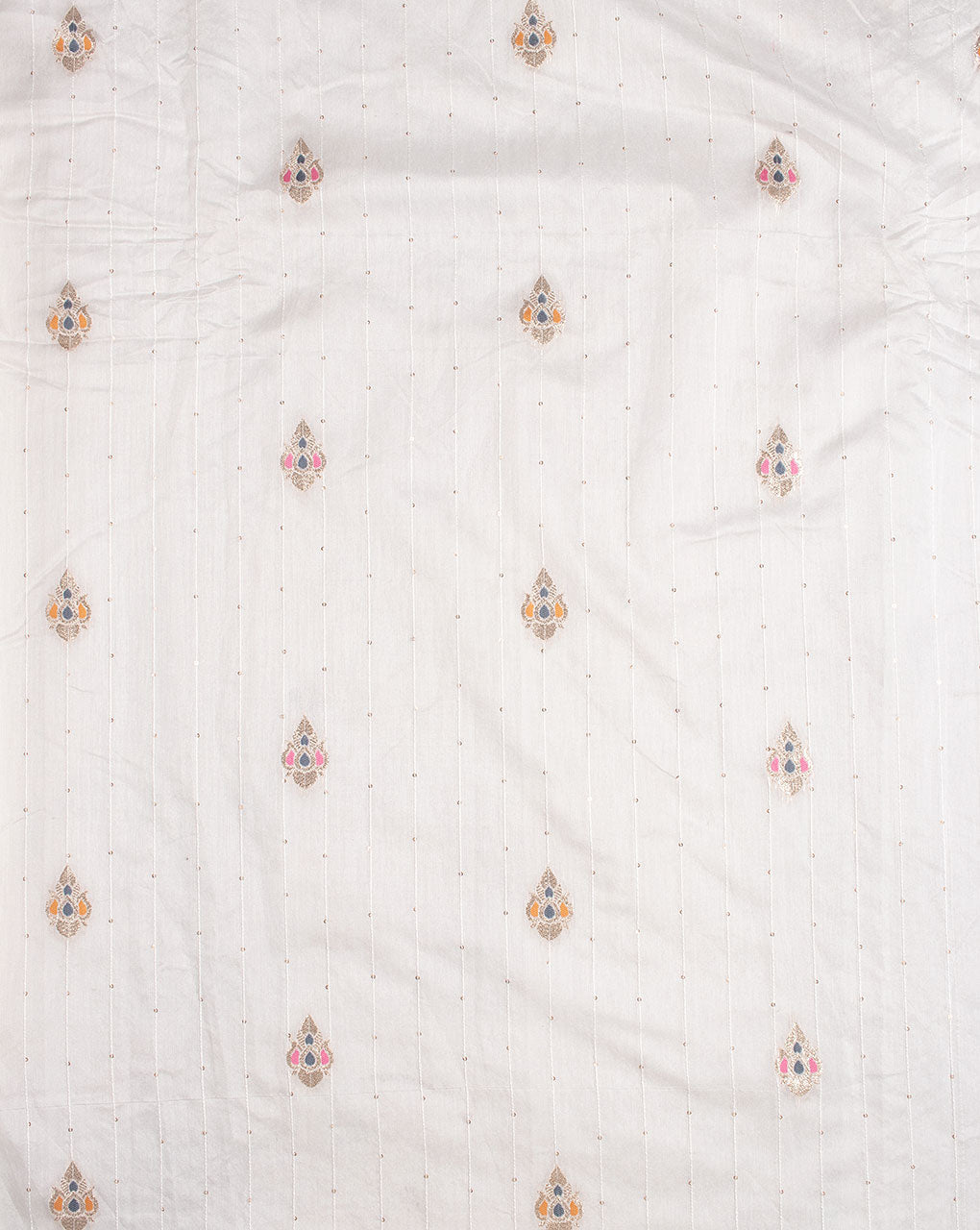 ( Pre Cut 1 MTR ) Zari Work Jacquard Chanderi Fabric