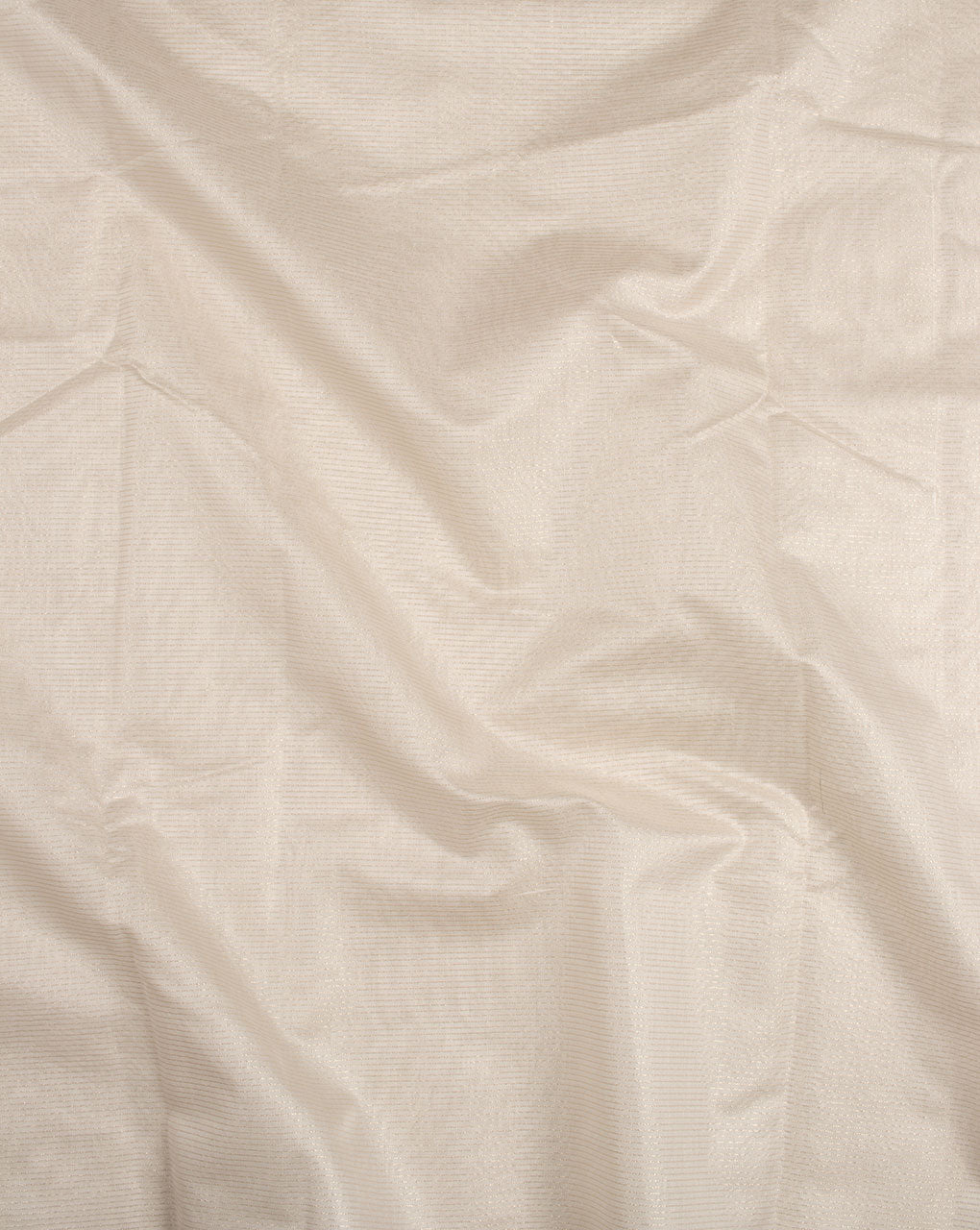 Off-White Zari Stripes Woven Zari Border Dyeable Chanderi Fabric - Fabriclore.com