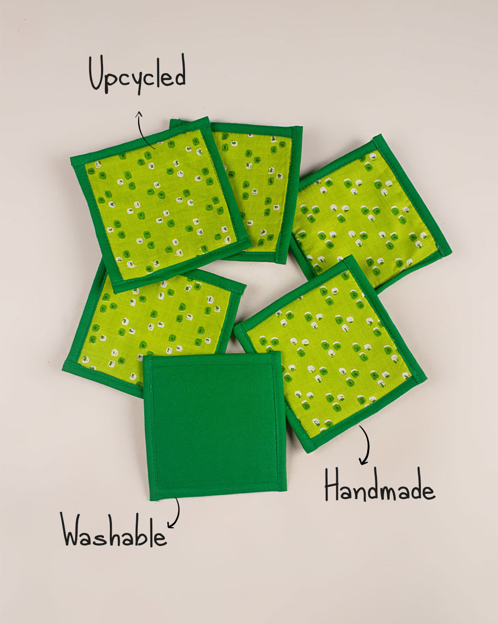 Handmade Rayon Tea Coasters (Set Of 6) - Fabriclore.com
