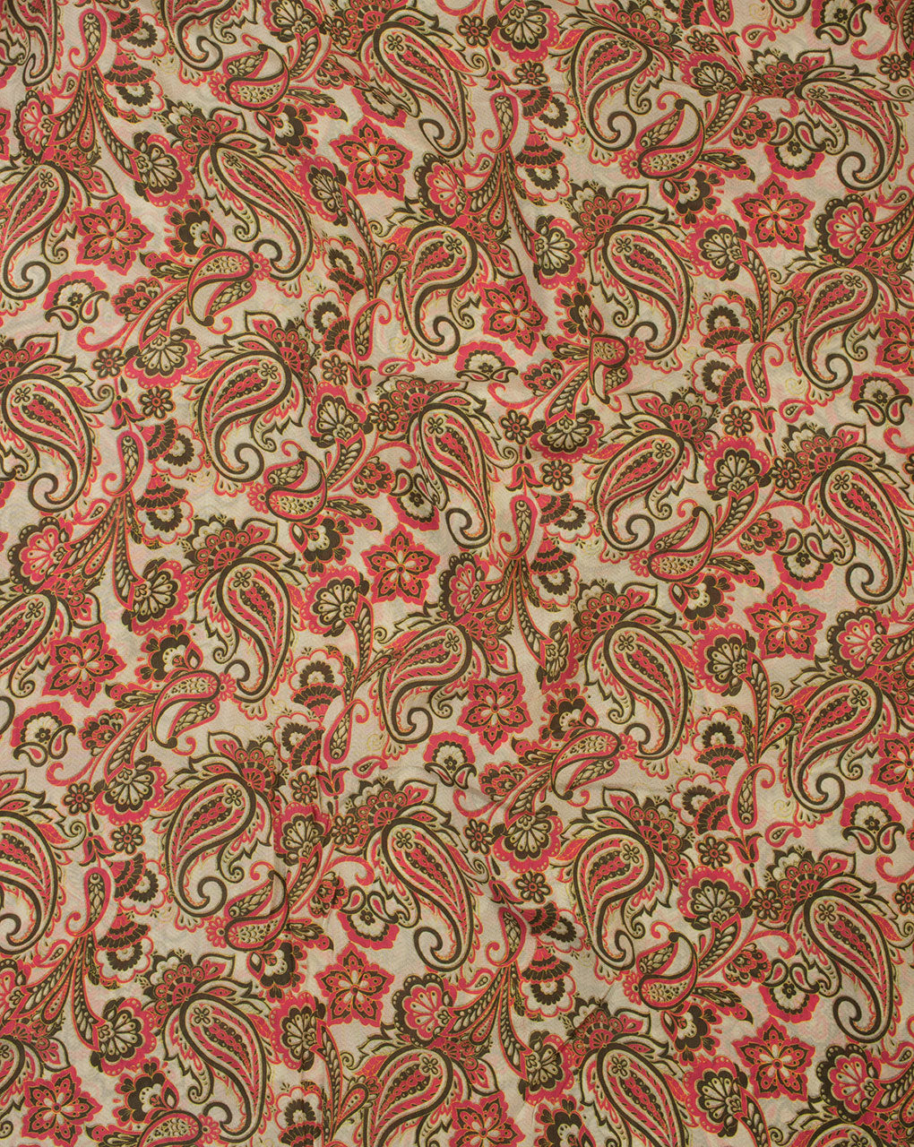 Green Red Paisley Pattern Digital Print Viscose Crepe Fabric - Fabriclore.com
