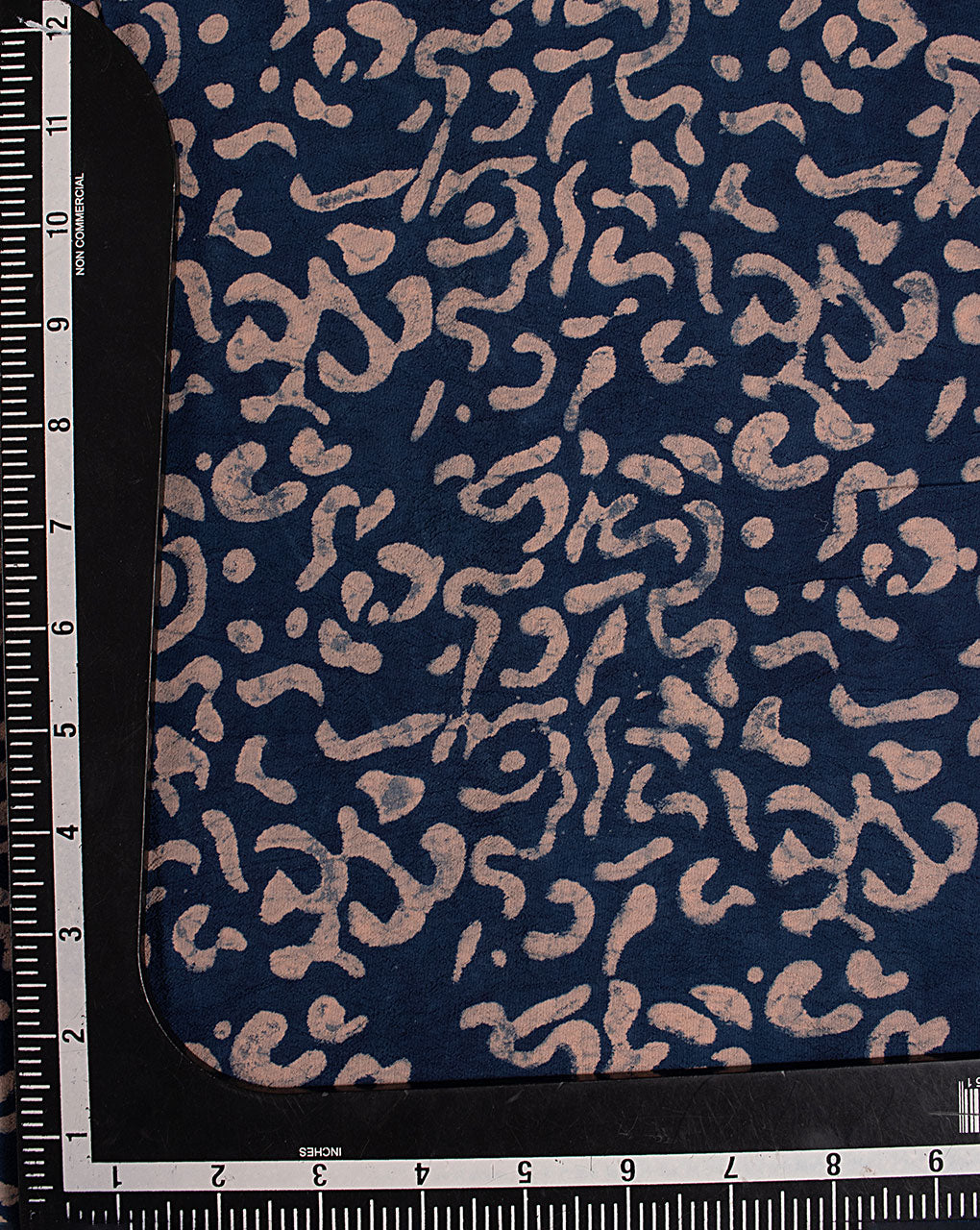 ( Pre Cut 75 CM ) Indigo Hand Block Moss Crepe Fabric