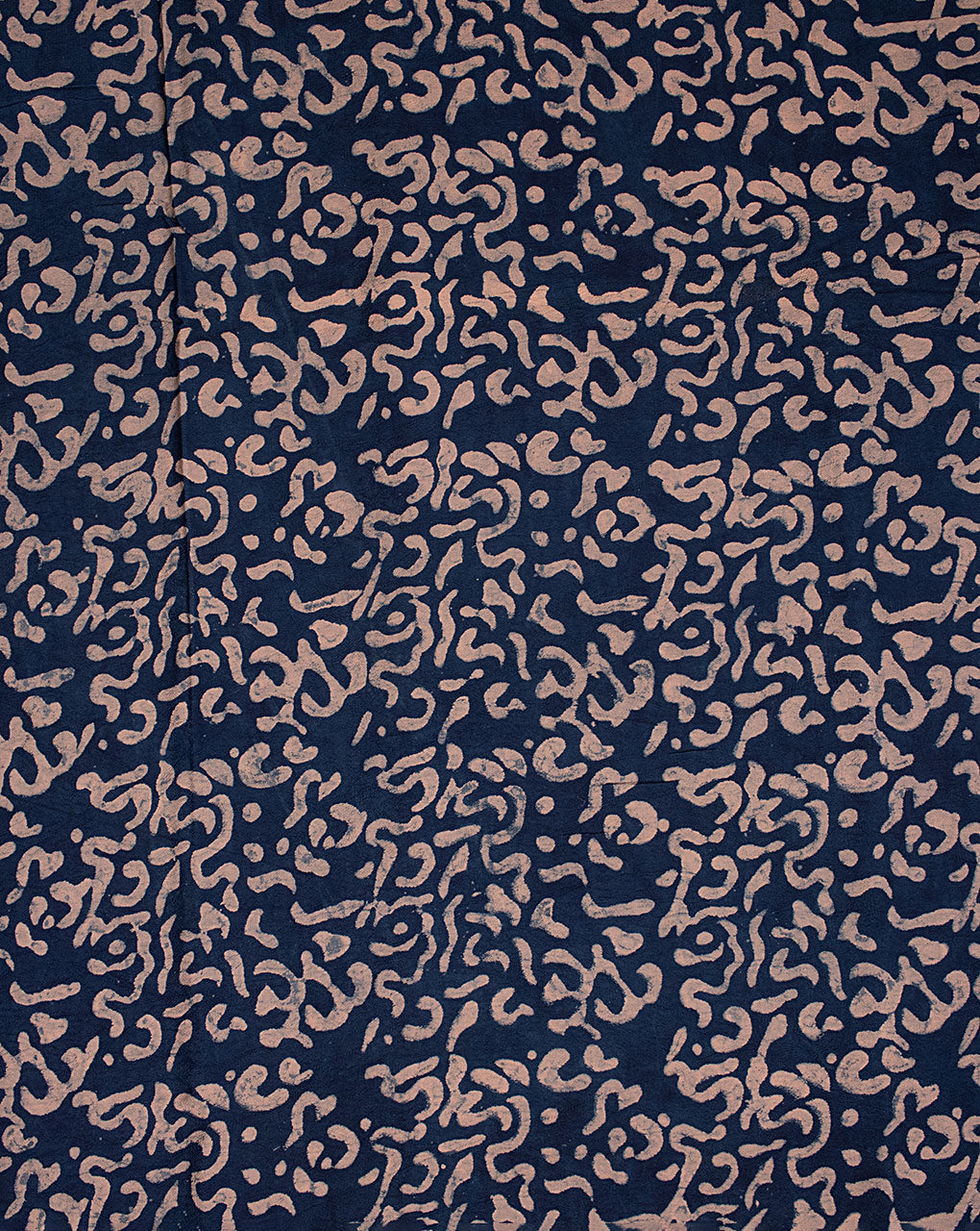 ( Pre Cut 75 CM ) Indigo Hand Block Moss Crepe Fabric