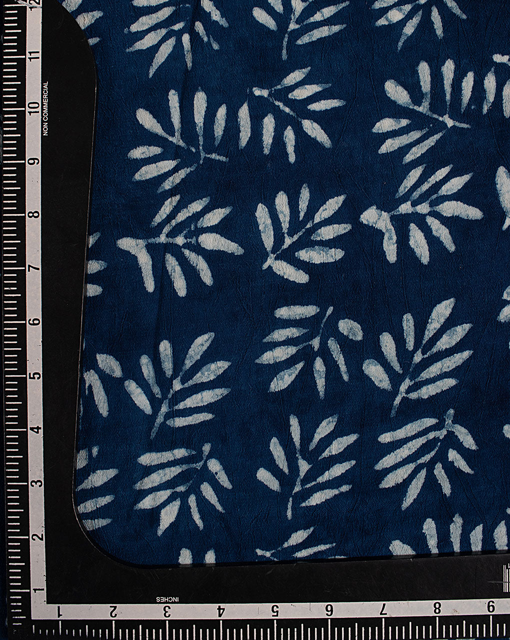 ( Pre Cut 85 CM ) Indigo Hand Block Moss Crepe Fabric