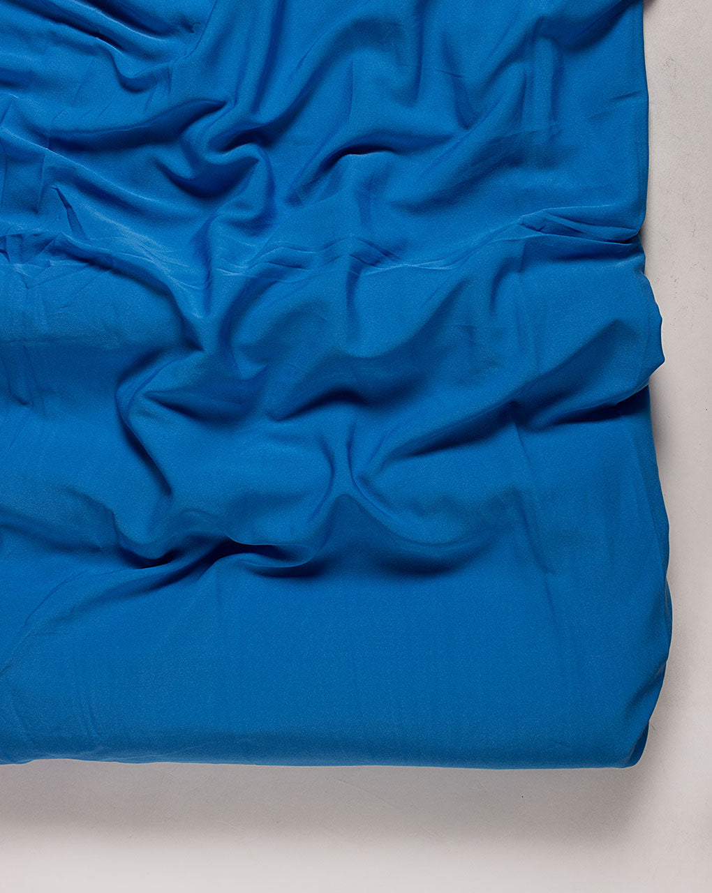 Blue Plain Crepe Fabric